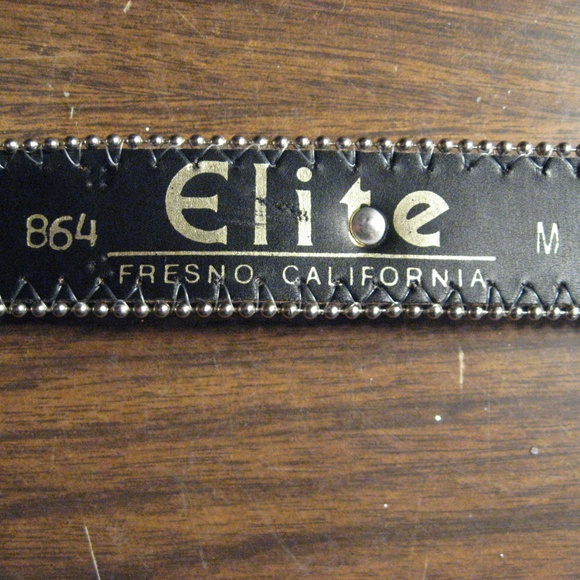 ELITE FRESNO CALIFORNIA SZ. M BLACK BELT - BLING! - Picture 2 of 2